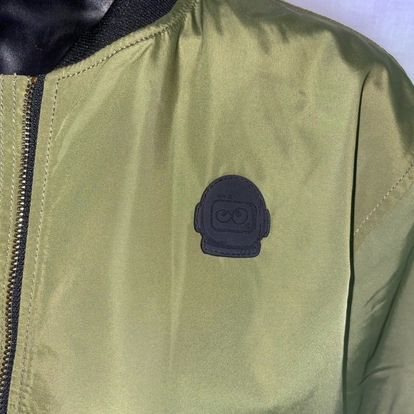 Little Mo& Com kids Jackets green olive with a rocket patterns not new normal - Picture 4 of 9